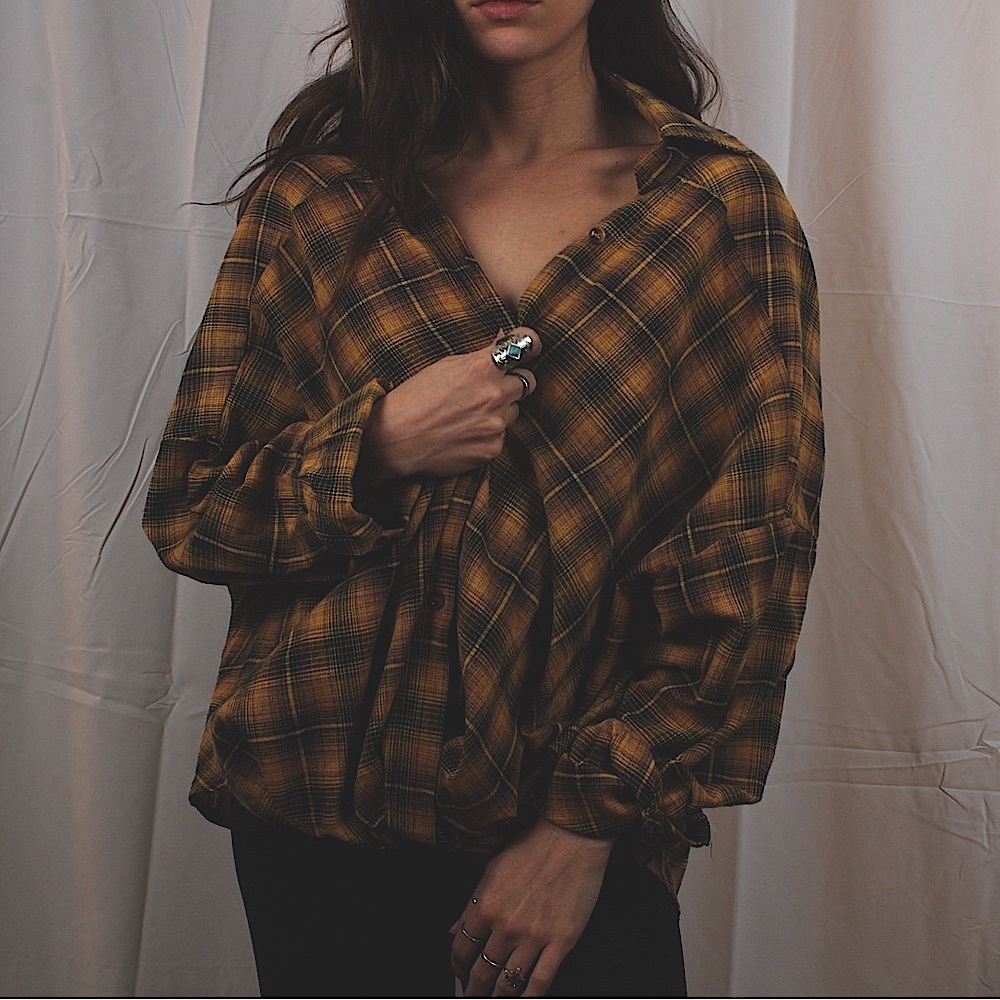 Yellow flannel top